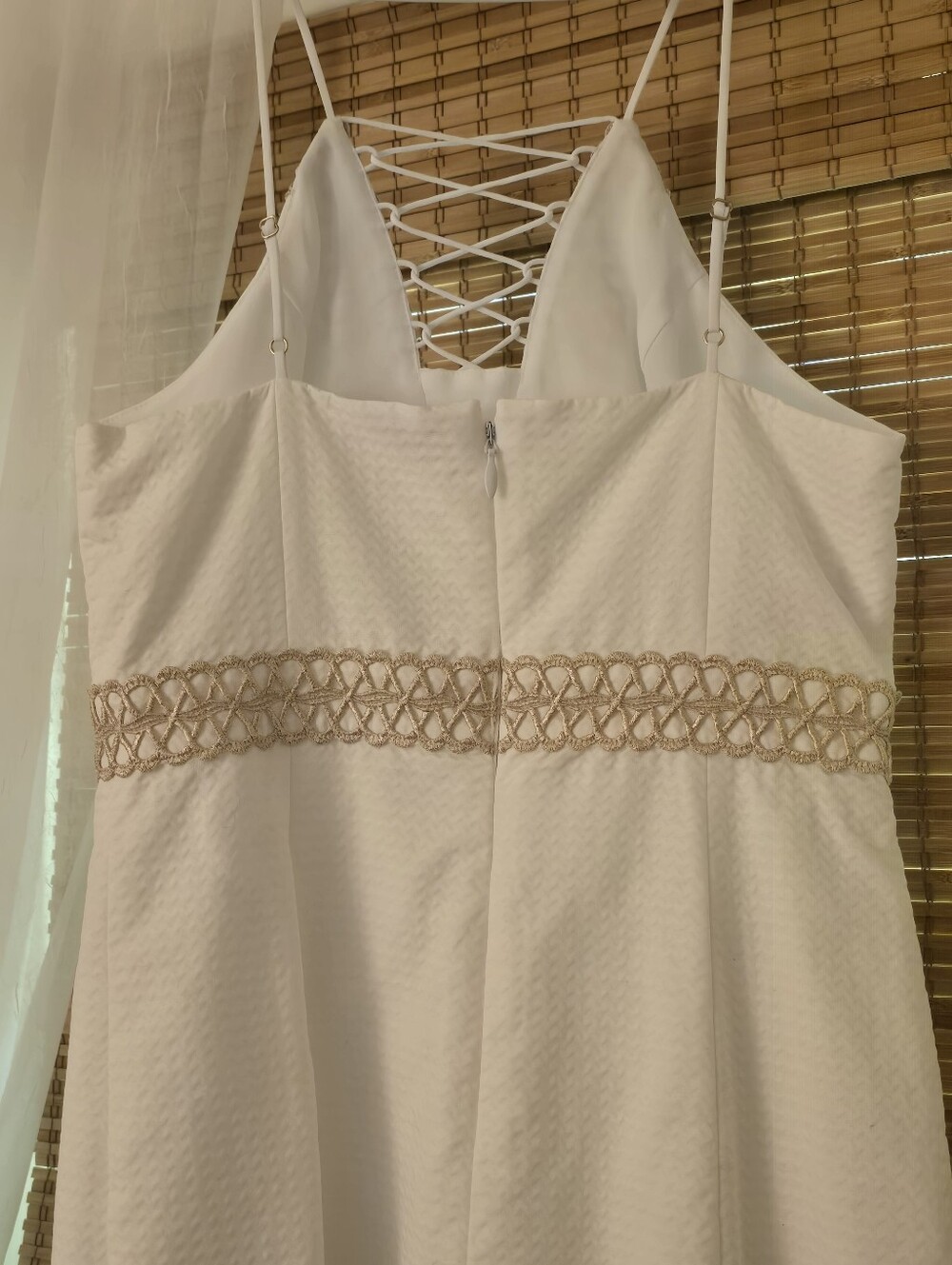 Lilly Pulitzer White Lace-Up Back Dress Size 6 Bridal Shower Rehearsal Dinner - Picture 5 of 6